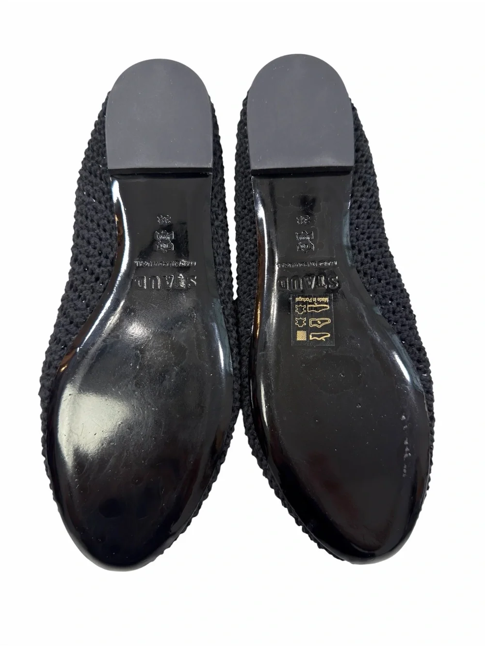 NWOB Staud Alba Black Crochet Ballet Flat Shoes Women’s Size 38/ US 8